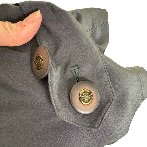 American Bazaar Vintage Gray Long Removable Lining Button Front Coat Size 10 - Picture 5 of 11